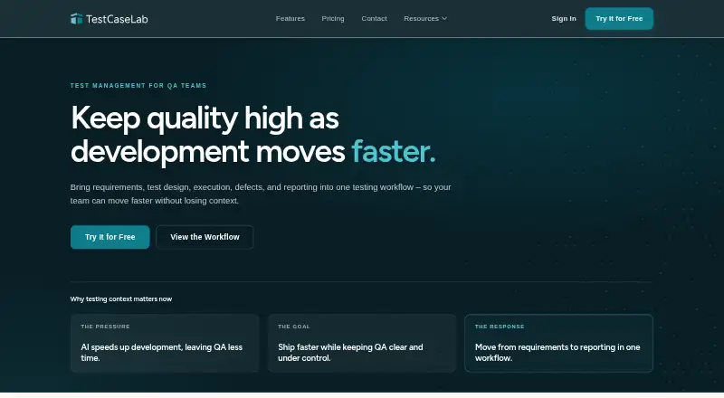 TestCaseLab's website