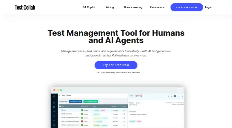 TestCollab's website