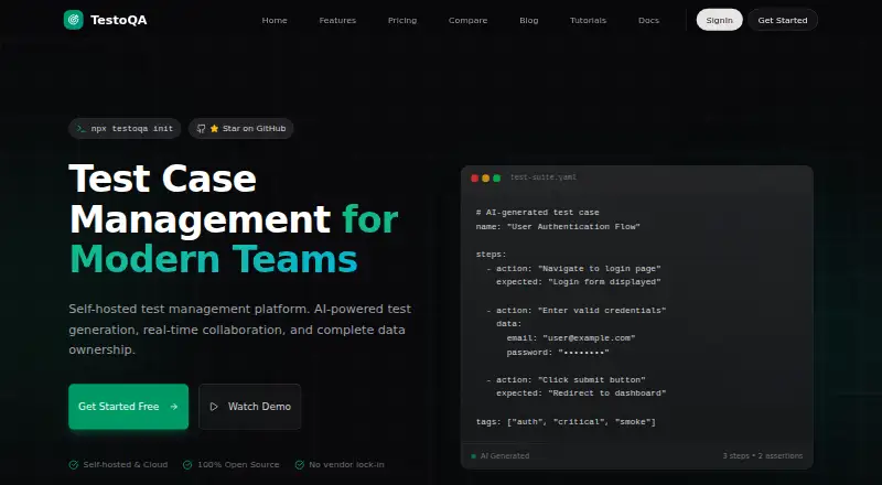 TestoQA's website