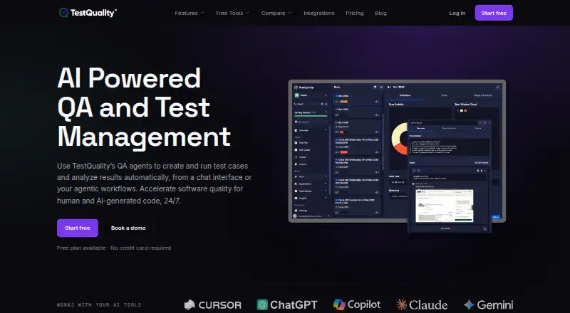 The TestQuality homepage