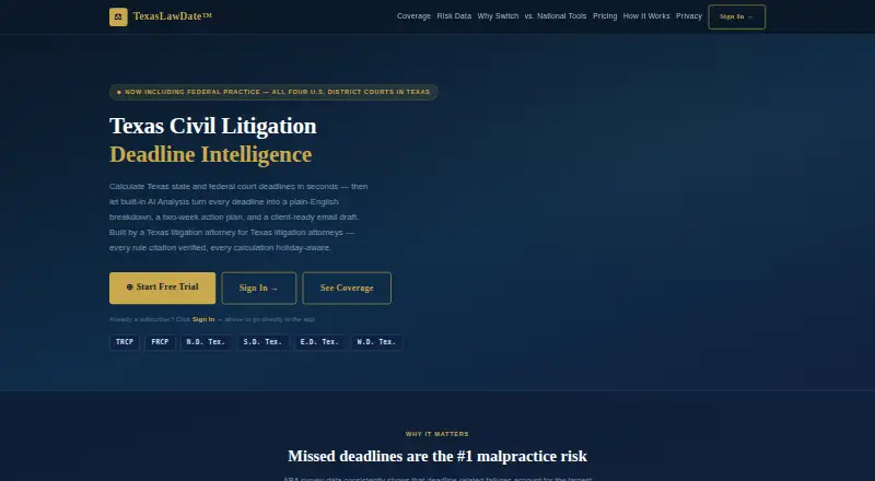 TexasLawDate's website
