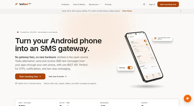 TextBee's website