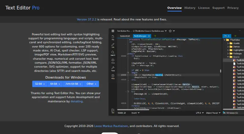 Text Editor Pro's website