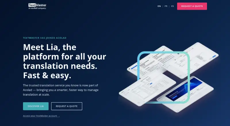 TextMaster's website