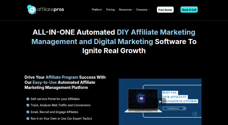 The The Affiliate Pro homepage