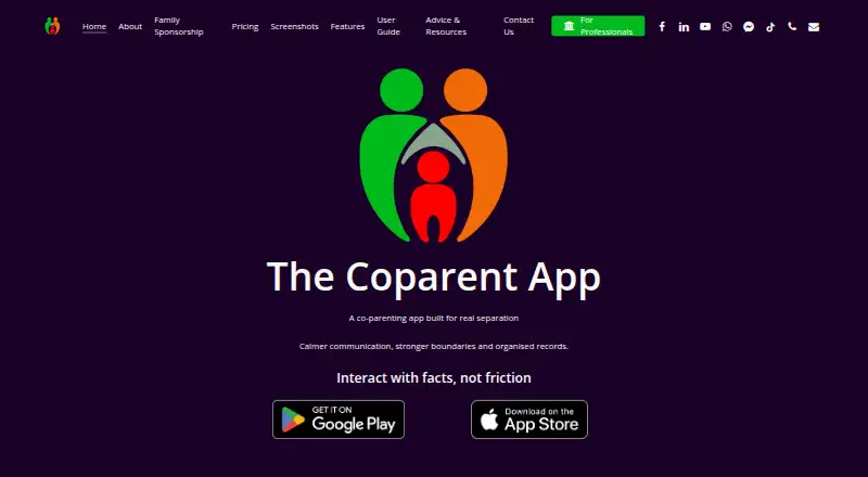 The Coparent App's website