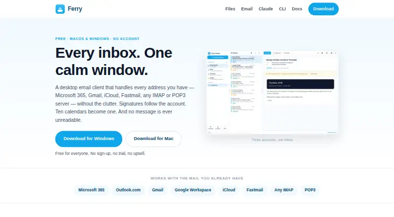 Ferry Email's website