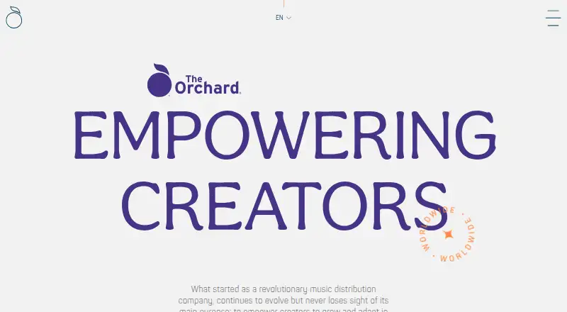 The The Orchard homepage
