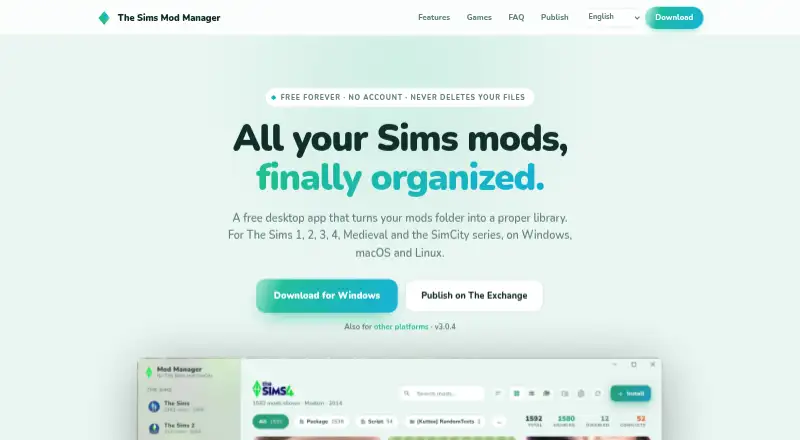 The Sims Mod Manager's website