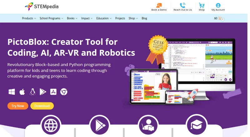 PictoBlox's website