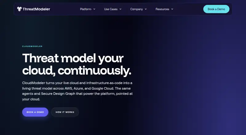 ThreatModeler CloudModeler's website