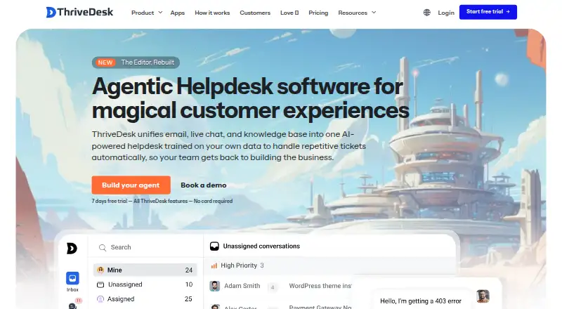 The ThriveDesk homepage