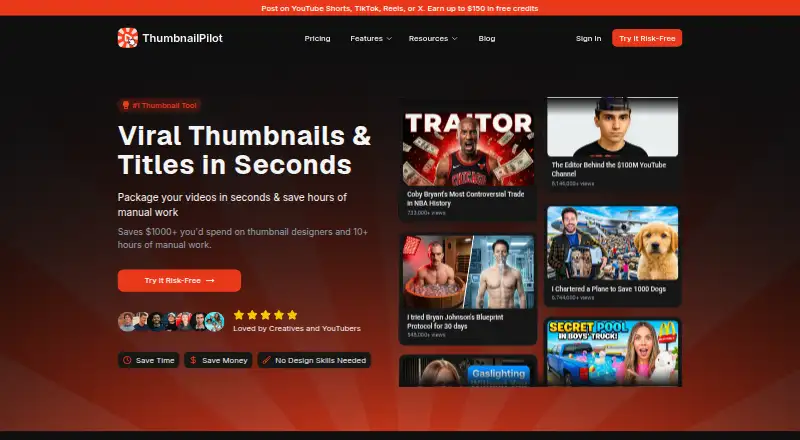 ThumbnailPilot's website