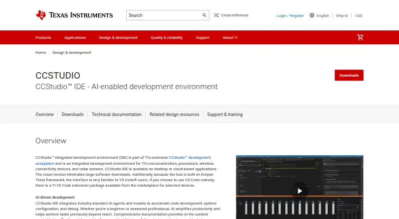 Code Composer Studio's website