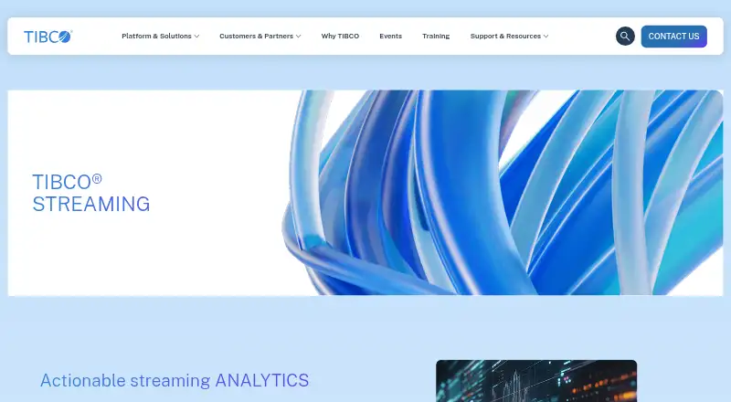 The TIBCO Streaming homepage