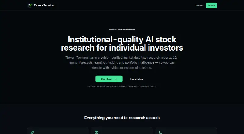 Ticker-Terminal's website