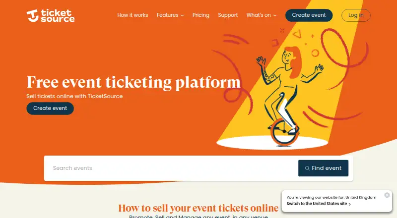 TicketSource's website