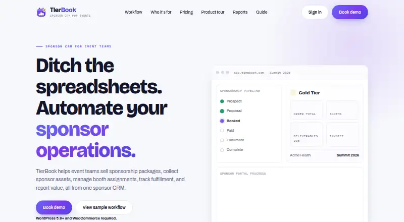 TierBook's website