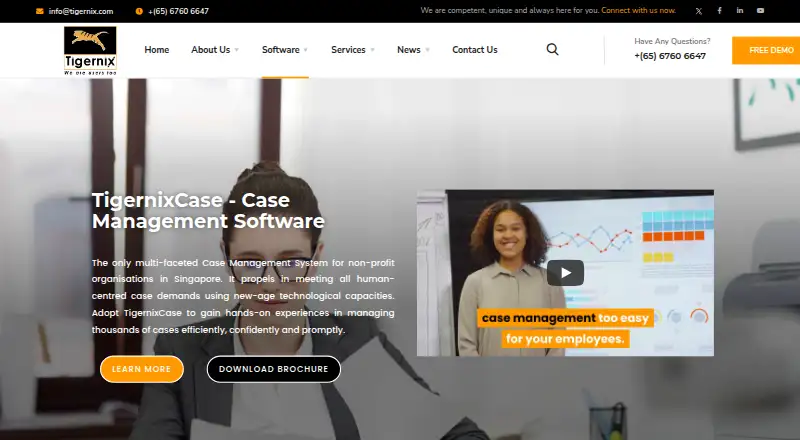 The TigernixCase homepage
