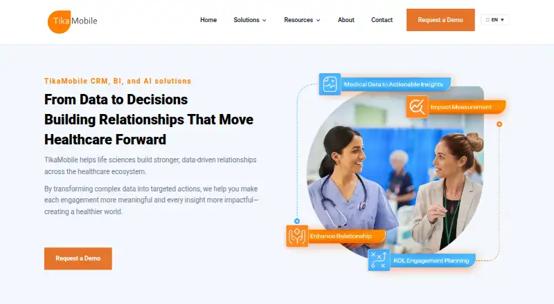 TikaMobile CRM's website