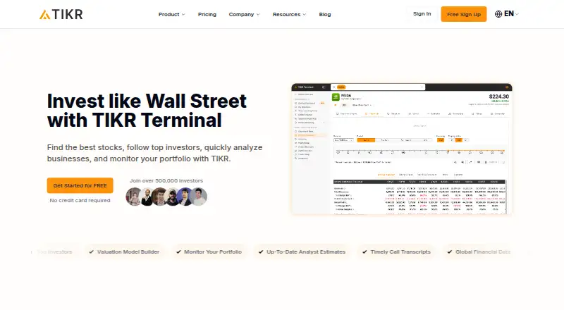 TIKR's website