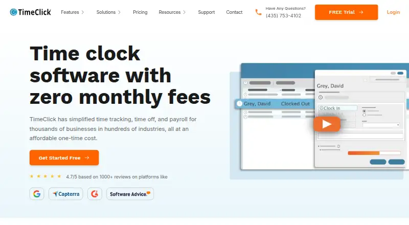 TimeClick's website