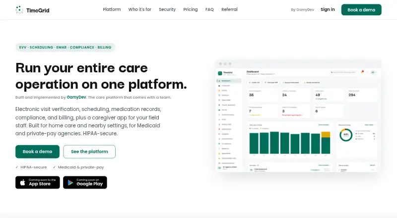 TimeGrid's website