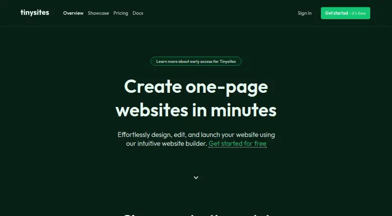 Tinysites's website
