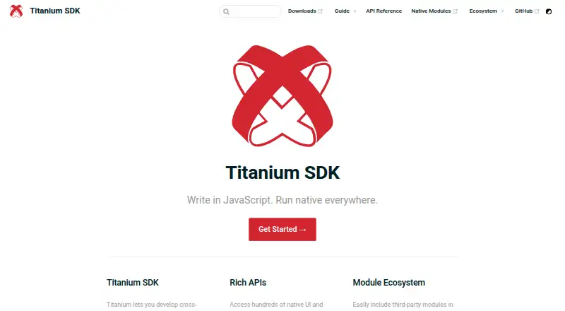 Titanium SDK's website