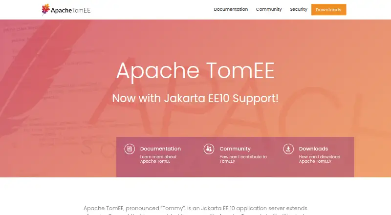 Apache TomEE's website