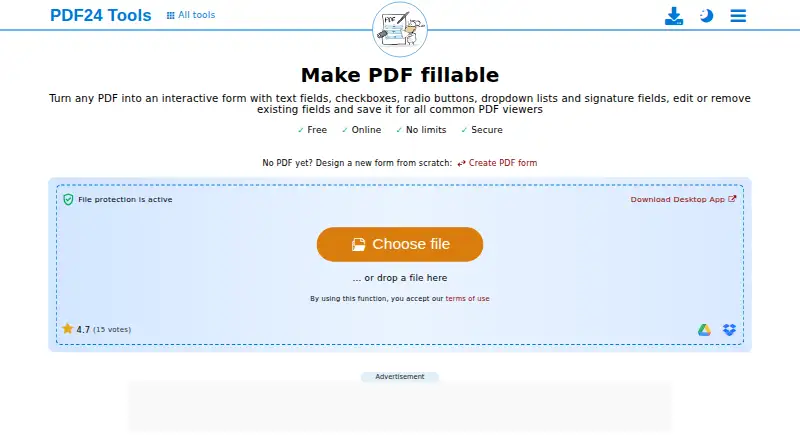 PDF24 Form Editor's website