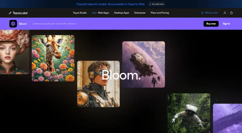 The Bloom homepage