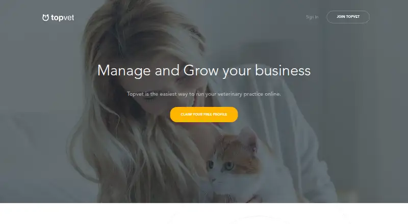 The TopVet homepage