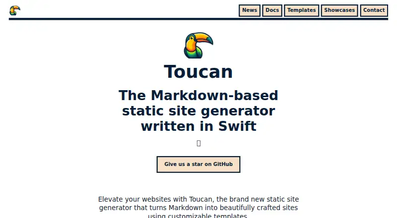 Toucan's website