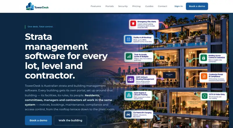 TowerDesk's website