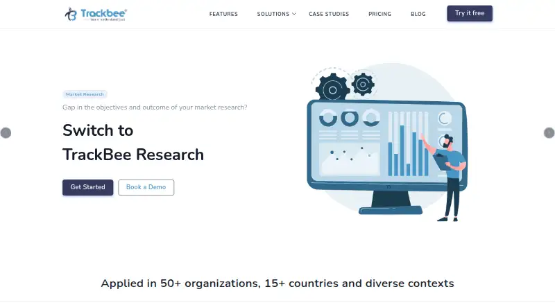 The TrackBee homepage