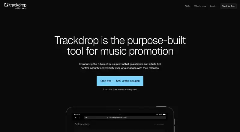 Trackdrop's website