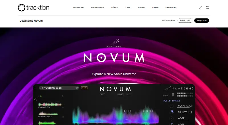 Novum's website
