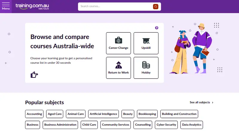 Training.com.au's website