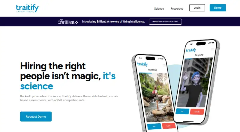 The Traitify homepage
