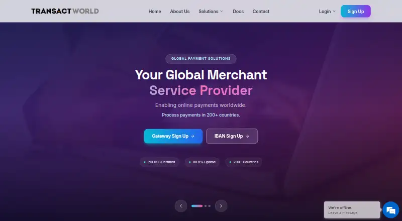TransactWorld's website