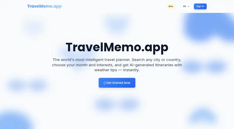 TravelMemo's website