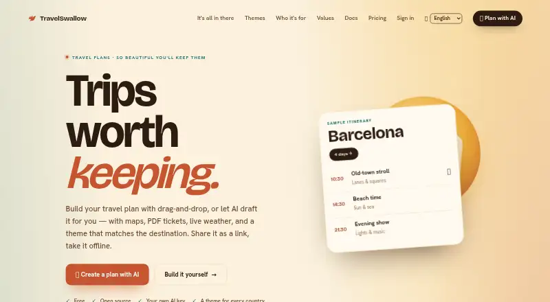 TravelSwallow's website