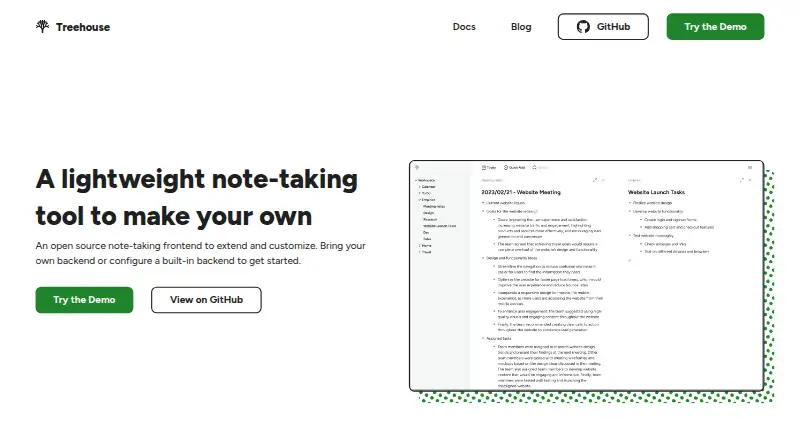 The Treehouse homepage