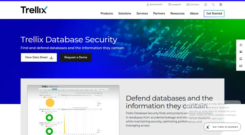 Trellix Database Security's website