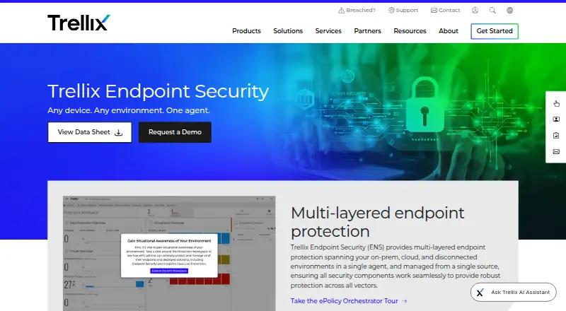 Trellix Endpoint Security's website