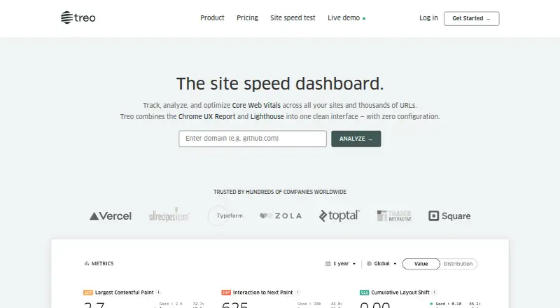 The Treo homepage