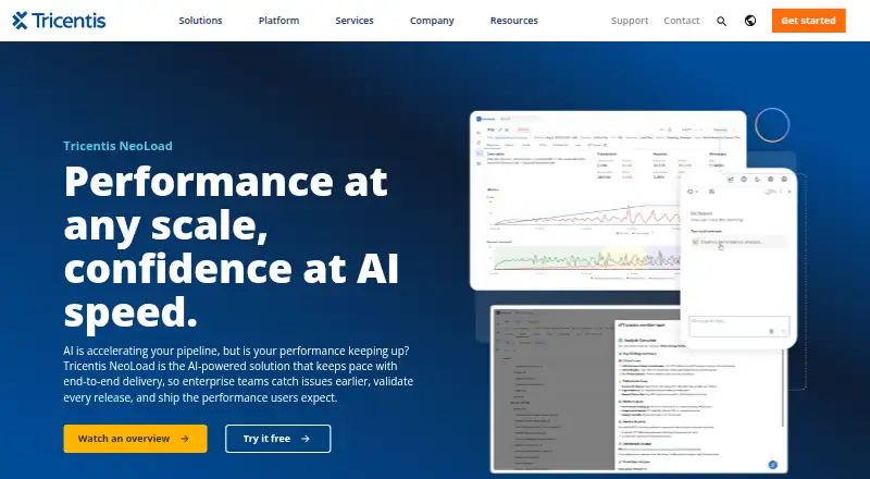 Tricentis NeoLoad's website