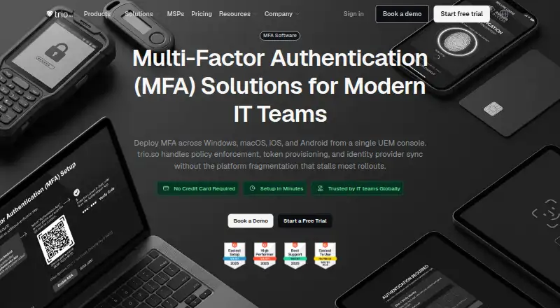 Trio Multi-Factor Authentication's website