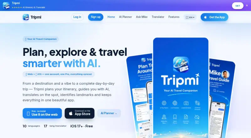 The Tripmi homepage